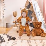 ⁦زي تنكري من قطعة واحدة بنمط جلد الفهد وقرد وبقرة من الصوف للاطفال من الجنسين⁩ - الصورة ⁦6⁩