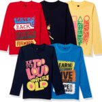 تيشيرت باكمام طويلة للاولاد (عبوة من 5 قطع)