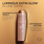 ⁦لوريال باريس قلم هايلايتر لومي لو جلو من ترو ماتش، لامع، لامع، هايلايتر لامع للوجه والجسم، 630 كريم شيك، 0.25 اونصة⁩ - الصورة ⁦7⁩