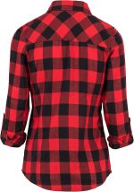 ⁦قميص بتصميم مربعات للنساء من اوربان كلاسيكس بتصميم مثني من الفلانيل (عبوة من قطعة واحدة)⁩ - الصورة ⁦4⁩