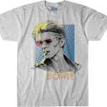 تي شيرت مرسوم عليه صورة David Bowie Sketch من ليكويد بلو للجنسين