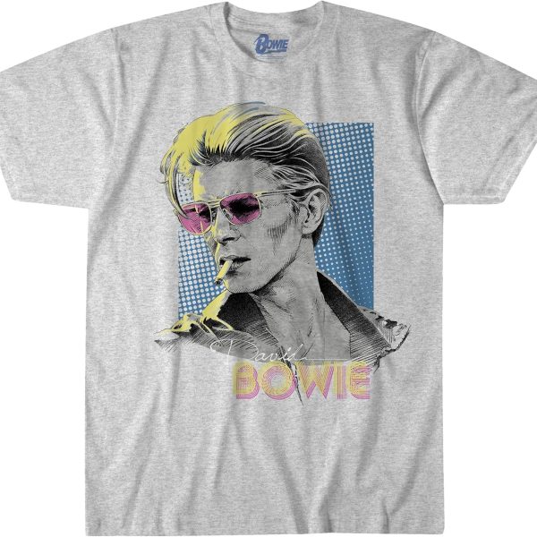 تي شيرت مرسوم عليه صورة David Bowie Sketch من ليكويد بلو للجنسين