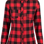 قميص بتصميم مربعات للنساء من اوربان كلاسيكس بتصميم مثني من الفلانيل (عبوة من قطعة واحدة)