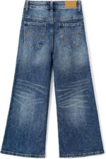 ⁦بنطلون جينز بقصة ضيقة وارجل واسعة للبنات، بنطلون جينز عصري ممزق⁩ - الصورة ⁦2⁩