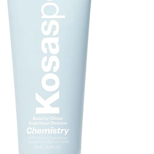 كوساز كوزمتكس مزيل عرق خالٍ من الألومنيوم وصودا الخبز + مصل AHA مضاد للرائحة يزيل الخلايا الميتة، ينعم البشرة ويغذيها، (رائحة نظيفة شاطئية)