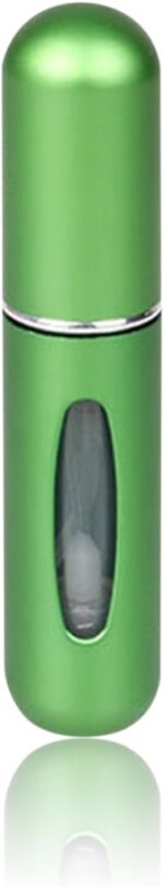 اوريتي بخاخ عطر بسعة 5 مل، زجاجة بخاخ قابلة لاعادة الملء محمولة للسفر ورحلات العمل والانشطة الخارجية (اخضر)