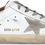 حذاء رياضي كلاسيك ابيض سوبر ستار من جولدن جوس، حذاء رياضي للمدرسة، حذاء رياضي عصري كاجوال من الجلد برقبة منخفضة، للفتيان