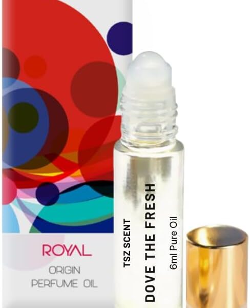 عطر دوف ذا فريش للرجال والنساء من تي اس زد سنت، زيت رول أون 6 مل - عطر رقيق يدوم طويلا للجنسين - مزيج من الزهور النظيفة والمسك