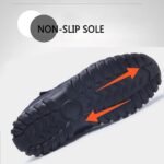 ⁦حذاء شتوي دافئ مقاوم للماء من القطن بسحاب بطول الكاحل للرجال من FFAACCA، حذاء شتوي دافئ سهل الارتداء سميك من القطيفة للرجال، حذاء شتوي مضاد للانزلاق للرجال (قهوي، 9)⁩ - الصورة ⁦8⁩