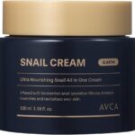 كريم مرطب للوجه سنيل موسين من افكا، 100 مل (3.38 اونصة سائلة) - مرطب للعناية بالبشرة الكورية المضادة للشيخوخة، يساعد على تحسين المرونة والخطوط الدقيقة باستخدام حمض الهيالورونيك والكولاجين