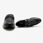 ⁦حذاء لوفر كلاسيكي للعمل للرجال من اندور، حذاء رسمي من الجلد الاسود مع ابزيم معدني، حذاء رسمي احترافي سهل الارتداء⁩ - الصورة ⁦3⁩