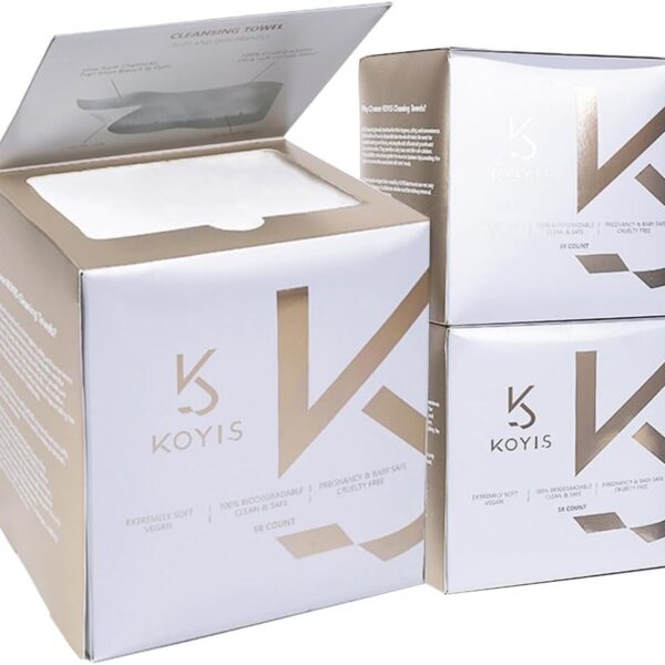 مناديل وجه قابلة للاستعمال مرة واحدة من كويس - مناديل مبللة قابلة للتحلل البيولوجي لجفاف البشرة الحساسة، مناشف وجه قطنية طويلة الألياف للعناية بالوجه وإزالة المكياج، مع غطاء مغناطيسي مقاوم للغبار