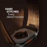 ⁦أساور جلدية لساعة ابل الترا مقاس 49 ملم 46 ملم 45 ملم 44 ملم 42 ملم، سوار بديل من الجلد المتين والمتين مع موصل معدني أصلي للنساء والرجال لساعة اي ووتش الترا 10 9 8 7 6 5 4 3 SE⁩ - الصورة ⁦3⁩