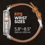 ⁦أساور جلدية لساعة ابل الترا مقاس 49 ملم 46 ملم 45 ملم 44 ملم 42 ملم، سوار بديل من الجلد المتين والمتين مع موصل معدني أصلي للنساء والرجال لساعة اي ووتش الترا 10 9 8 7 6 5 4 3 SE⁩ - الصورة ⁦4⁩