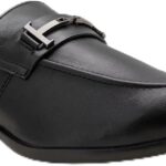 حذاء لوفر كلاسيكي للعمل للرجال من اندور، حذاء رسمي من الجلد الاسود مع ابزيم معدني، حذاء رسمي احترافي سهل الارتداء