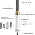 فرشاة تصفيف الشعر 5 في 1 بالهواء الساخن الايوني من ستريلاين - مشط قابل للتبديل، لتمويج الشعر ومكثف، اداة صالون سريعة الجفاف للحصول على شعر ناعم خالٍ من التجعد (للاستخدام المنزلي والسفر) (ازرق باستيل)