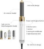 فرشاة تصفيف الشعر 5 في 1 بالهواء الساخن الايوني من ستريلاين - مشط قابل للتبديل، لتمويج الشعر ومكثف، اداة صالون سريعة الجفاف للحصول على شعر ناعم خالٍ من التجعد (للاستخدام المنزلي والسفر) (ازرق باستيل)