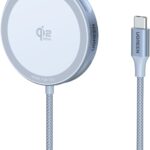 يوجرين 2025 Qi2 25W لوحة شحن لاسلكية، كابل USB-C مضفر، شاحن Magsafe محمول سريع لأجهزة مسلسلiPhone 16 Pro Max ،15 ،14،13 ،12،AirPods 4، 3، Pro ، Pro 2، حماية مغناطيسية قوية متعددة