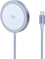 يوجرين 2025 Qi2 25W لوحة شحن لاسلكية، كابل USB-C مضفر، شاحن Magsafe محمول سريع لأجهزة مسلسلiPhone 16 Pro Max ،15 ،14،13 ،12،AirPods 4، 3، Pro ، Pro 2، حماية مغناطيسية قوية متعددة