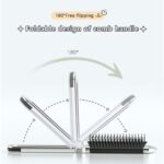 ⁦فرشاة صغيرة قابلة للطي مع مرآة، فرشاة سفر محمولة، مشط وسادة هوائية، فرشاة تصفيف الجيب، فرشاة تدليك للنساء والرجال - فك تشابك الشعر وتنعيمه وتصفيفه، عبوة من قطعتين⁩ - الصورة ⁦4⁩