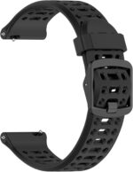 ⁦ديسكول اساور معصم بديلة قابلة للتعديل 22 ملم متوافقة مع كوروس بيس 3/ابيكس 2 برو/ابيكس 46 ملم/ابيكس برو معصم سيليكون ناعم مع سوار سريع الفك اكسسوارات الساعات الذكية (اسود)⁩ - الصورة ⁦3⁩