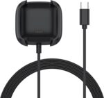 شاحن أوميدا لـ ساعة فيتبيت فيرسا 2 الذكية، كبلات شحن بديلة USB/USB C مع قاعدة شحن (3.15 قدم) كابل شحن متين لجهاز تتبع اللياقة والصحة فيتبيت فيرسا 2 (USB C)