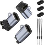 3 قطع محولات USB C متوافقة مع ساعة جارمين، محول كابل شحن لجارمين فيفو اكتيف 6 5 4 3S 4S، فينو Sq/Sq 2/ فينو 2/2s/3/3s/2 بلس، فوررنر 245 55 935 255 (رمادي فضي)