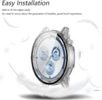 ⁦جراب حماية من ازوني مع شاشة حماية من الزجاج المقسى، جراب حماية رفيع للغاية ومقاوم للخدش لساعة هواوي جي تي 5 مقاس 46 ملم (شفاف + اسود)⁩ - الصورة ⁦6⁩