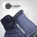 ⁦حذاء شتوي دافئ مقاوم للماء من القطن بسحاب بطول الكاحل للرجال من FFAACCA، حذاء شتوي دافئ سهل الارتداء سميك من القطيفة للرجال، حذاء شتوي مضاد للانزلاق للرجال (قهوي، 9)⁩ - الصورة ⁦6⁩