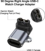 ⁦3 قطع محولات USB C متوافقة مع ساعة جارمين، محول كابل شحن لجارمين فيفو اكتيف 6 5 4 3S 4S، فينو Sq/Sq 2/ فينو 2/2s/3/3s/2 بلس، فوررنر 245 55 935 255 (رمادي فضي)⁩ - الصورة ⁦2⁩