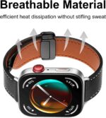 ⁦SUMK Strap Compatible with Huawei Watch Fit 4/3 2025, Magnetic D-Buckle Breathable Genuine Leather Watch Strap, Soft Replacement Bracelet Compatible with Huawei Watch Fit 4/3 Band⁩ - الصورة ⁦5⁩