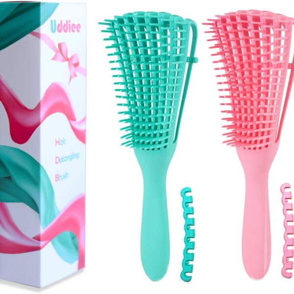 فرشاة فك تشابك الشعر فليكس من اي زد فرشاة لفك تشابك الشعر المجعد للشعر المبلل والشعر المموج والملتف 4c للشعر الاسود الطبيعي