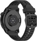 ⁦ديسكول اساور معصم بديلة قابلة للتعديل 22 ملم متوافقة مع كوروس بيس 3/ابيكس 2 برو/ابيكس 46 ملم/ابيكس برو معصم سيليكون ناعم مع سوار سريع الفك اكسسوارات الساعات الذكية (اسود)⁩ - الصورة ⁦2⁩