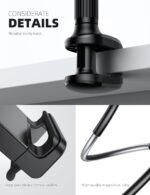 ⁦لاميكال حامل تابلت على شكل عنق الاوزة للسرير - مشبك ذراع تابلت مرن للسرير متوافق مع باد ميني 7.9 واير 9.7 وبرو 10.5 وكيندل وسويتش وجالكسي تاب وغيرها من الاجهزة مقاس 4.7-11 انش - اسود⁩ - الصورة ⁦6⁩