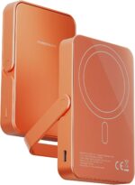 باورولوجي باور بانك مغناطيسي 10000mAh مع حامل، شحن سريع بي دي 20 واط، شاحن لاسلكي 15 واط، متوافق مع ماج سيف، حزمة بطارية محمولة لايفون 17-12 سيريز واندرويد والساعات الذكية وسماعات الاذن