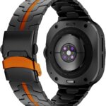 سوار بويبو من التيتانيوم متوافق مع ساعة سامسونج جالاكسي 7 الترا 47 ملم، سوار معصم صلب من الروابط المعدنية للرجال بديل قوي