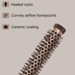 ⁦مجموعة امشاط احترافية دائرية لتصفيف الشعر والشارب للرجال والنساء - ادوات تصفيف الشعر واللحية لتجعيد الشعر وتكثيف وتشكيل اللحية وتنعيمها ورفعها وتصفيفها⁩ - الصورة ⁦9⁩