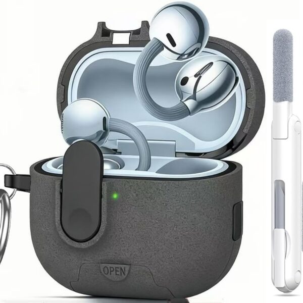 حافظة عصرية بقفل لهواوي فري كليب 2، حماية عسكرية متينة مع قفل امن، حافظة واقية مضادة للصدمات لهاتف هواوي فري كليب 2 2025، رمادي