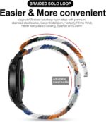 ⁦مجموعة أساور ساعة يد كلاسيكية مضفرة مقاس 20 ملم من اكس ام يو اكس اي، متوافقة مع ساعة سامسونج جالكسي 7 6 كلاسيكية مقاس 43 ملم 47 ملم / ساعة جالكسي 5 برو 45 ملم، سوار ساعة نايلون بديل بحلقتين لساعات⁩ - الصورة ⁦7⁩