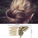 ⁦سيوسى 6 قطع من امشاط الشعر الجانبية الكلاسيكية للزينة للنساء، مشابك شعر معدنية مرصعة باحجار الراين واللؤلؤ الذهبي مع مقبض باسنان، دبابيس شعر كريستالية للعروس لاكسسوارات الزفاف⁩ - الصورة ⁦4⁩