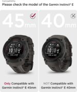 ⁦ميي مول سوار 22 ملم/ 26 ملم متوافق مع جارمين انستينكت 3 اموليد / سولار / اصدار تكتيكي، سوار سيليكون ناعم جيد التهوية، سوار رياضي بديل قابل للتعديل لجارمين انستنكت 3 45 ملم/50 ملم⁩ - الصورة ⁦2⁩