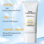 ⁦مرطب للوجه بعامل حماية من الشمس 50 من جراجرا، كريم شمس بعامل حماية من الشمس 50، واقي من الشمس للوجه بعامل حماية من الشمس 50، مقاوم للماء والعرق، حماية كاملة من الشمس، للحماية من الاشعة فوق البنفسجية⁩ - الصورة ⁦2⁩