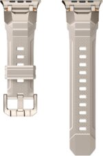 ⁦Mechanical Style Silicone Bands Compatible with Apple Watch Ultra 2/Ultra 49mm, Series 10 46mm/9/8/7(45mm)/SE2/SE/6/5/4(44mm) Sport Rugged Durable Strap with Metal Connector Replacement Band⁩ - الصورة ⁦6⁩