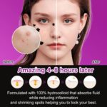 ⁦رقع حب الشباب من نيكيتا فيفي - 144 قطعة على شكل نجمة + قلب | رقعة علاج حب الشباب مع الغروية المائية وزيت شجرة الشاي | رقع بثور وجه نجمة | ملصقات لتغطية البقع | رقع معجزة لعلاج حب الشباب⁩ - الصورة ⁦2⁩