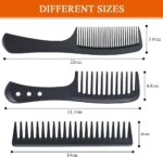 ⁦ماكمولا مجموعة امشاط تصفيف الشعر، 3 قطع امشاط باسنان عريضة، فرشاة شعر كربون مقاومة للحرارة ومضادة للكهرباء الساكنة، مشط شعر لفك تشابك الشعر الطويل او الرطب او المجعد⁩ - الصورة ⁦2⁩
