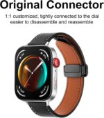 ⁦SUMK Strap Compatible with Huawei Watch Fit 4/3 2025, Magnetic D-Buckle Breathable Genuine Leather Watch Strap, Soft Replacement Bracelet Compatible with Huawei Watch Fit 4/3 Band⁩ - الصورة ⁦4⁩