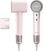 مجفف شعر عالي السرعة HD04 من بوميدي، مجفف شعر مع ترموستات ذكي، محرك عالي السرعة، ايونات سالبة، تشغيل منخفض الضوضاء، دوران ساخن وبارد - بينك