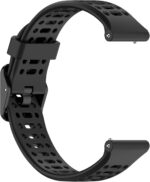 ⁦ديسكول اساور معصم بديلة قابلة للتعديل 22 ملم متوافقة مع كوروس بيس 3/ابيكس 2 برو/ابيكس 46 ملم/ابيكس برو معصم سيليكون ناعم مع سوار سريع الفك اكسسوارات الساعات الذكية (اسود)⁩ - الصورة ⁦4⁩