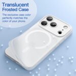 ⁦جيتك جراب غير لامع لموبايل ايفون 17 برو 6.3 انش متوافق مع ماج سيف، حماية كاملة لعدسة الكاميرا، غطاء موبايل ناعم من البولي يوريثين الحراري المصنفر مضاد للصدمات ومضاد لبصمات الاصابع (شفاف بلوري)⁩ - الصورة ⁦3⁩