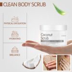 ⁦KALEDE Exfoliating Coconut Body Scrub for Tan Removal & Soft-Smooth Skin | For Women & Men | De-Tan Bathing Scrub with Coconut Oil, Removes Dirt & Dead Skin from Neck, Knees, Elbows & Arms - 200gm⁩ - الصورة ⁦7⁩